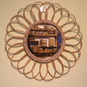 Rattan Sunflower Wall Mirror